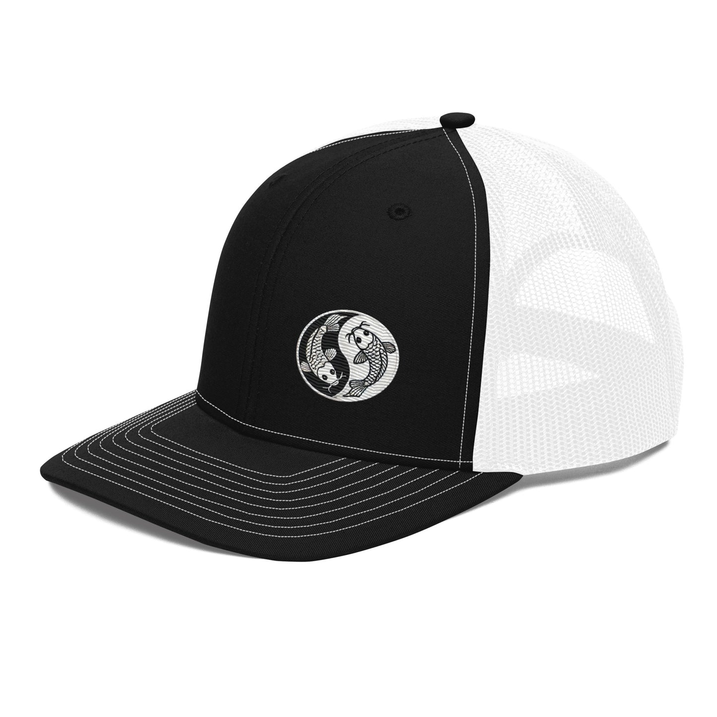 Moon & Ocean Spirit Avatar Embroidered Koi Fish Trucker Hat – Trendy Yin Yang Gift