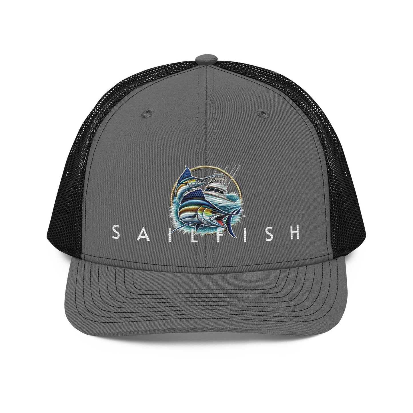 Sailfish Embroidered Offshore  Fishing Hat-Trucker Cap