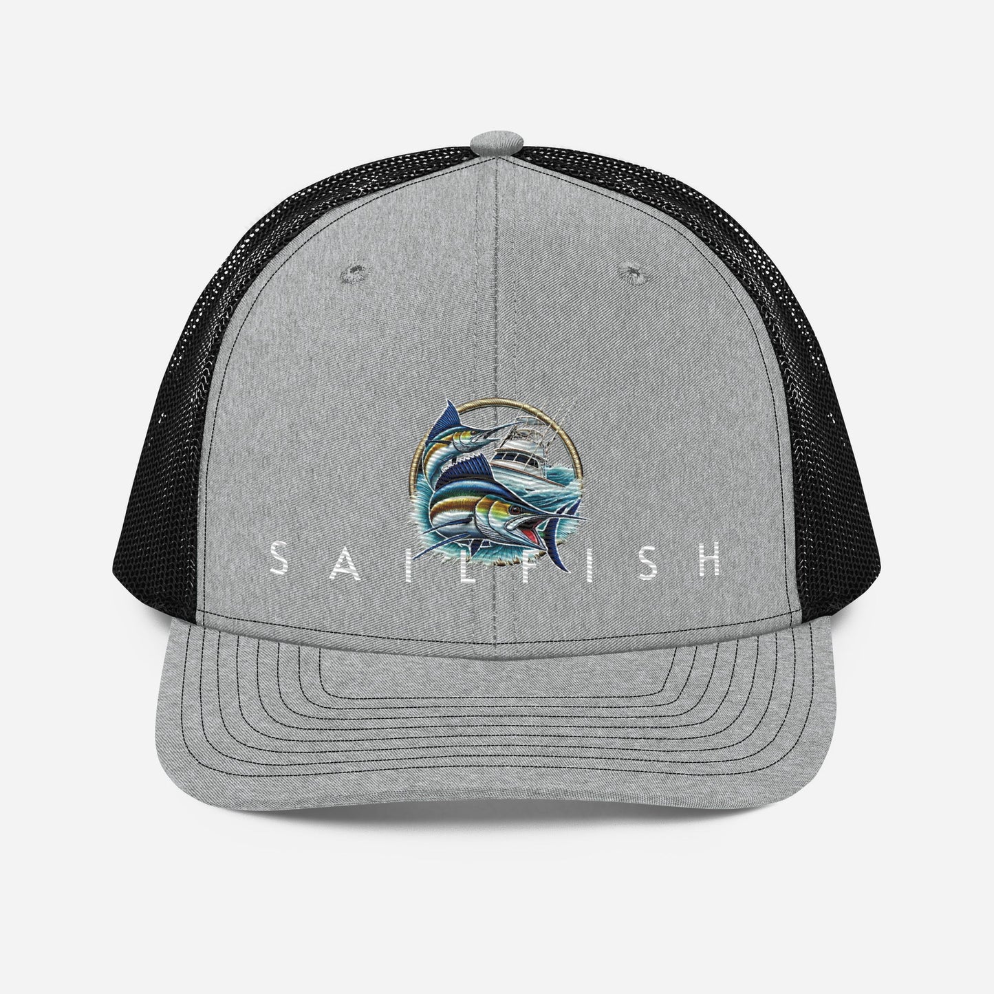 Sailfish Embroidered Offshore  Fishing Hat-Trucker Cap