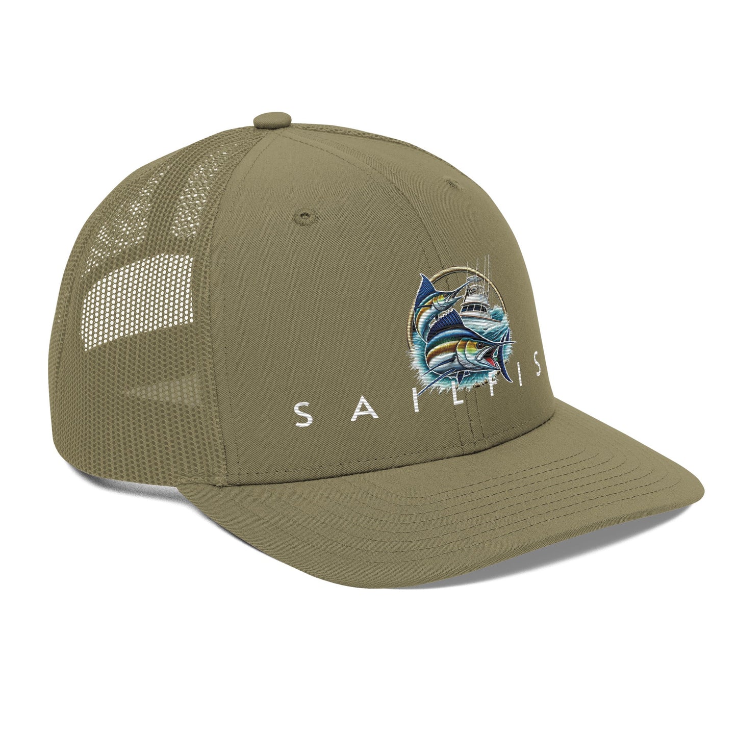 Sailfish Embroidered Offshore  Fishing Hat-Trucker Cap