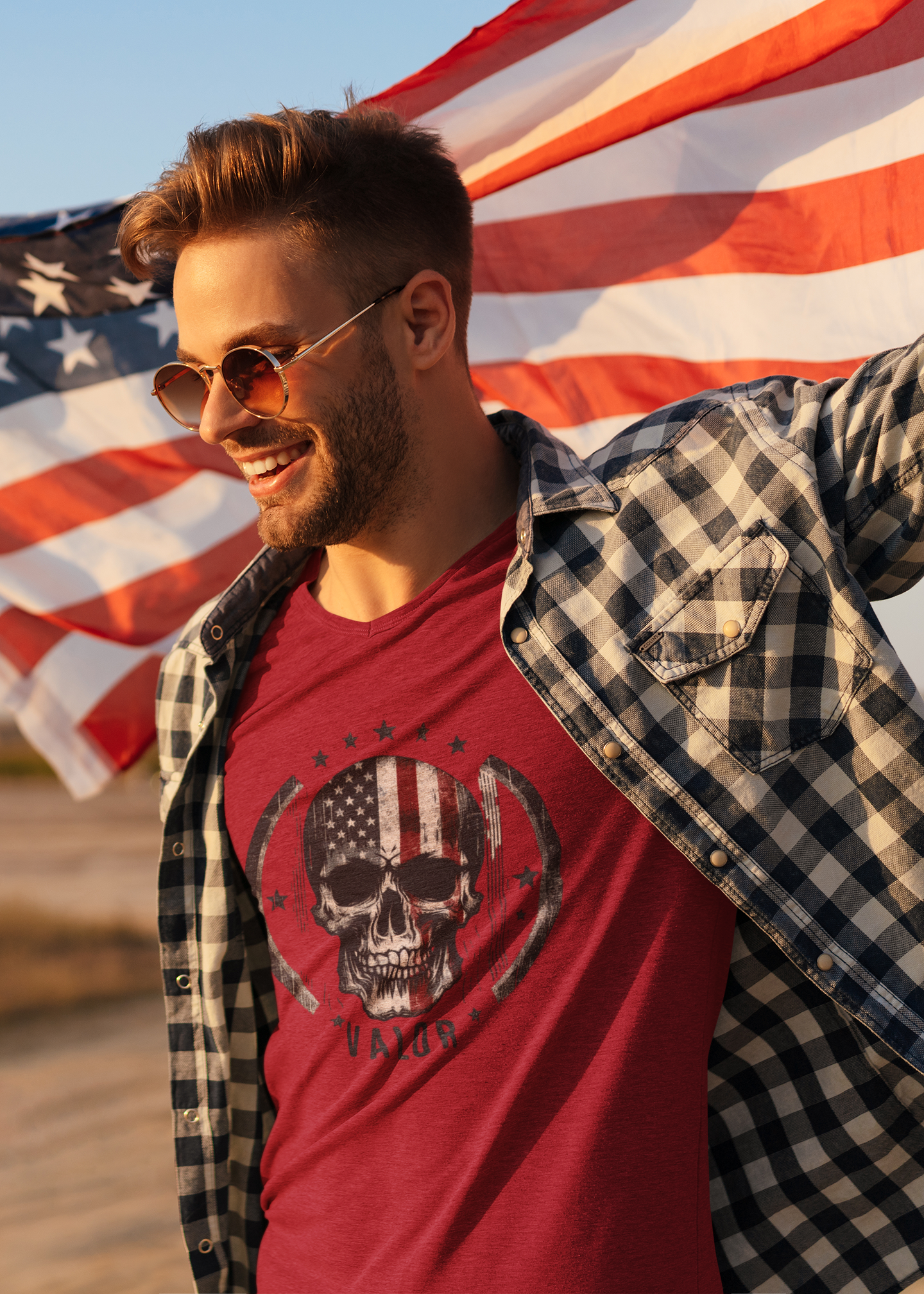 Valor Skull T-Shirt  Unleash Your Inner Warrior with Bold Style