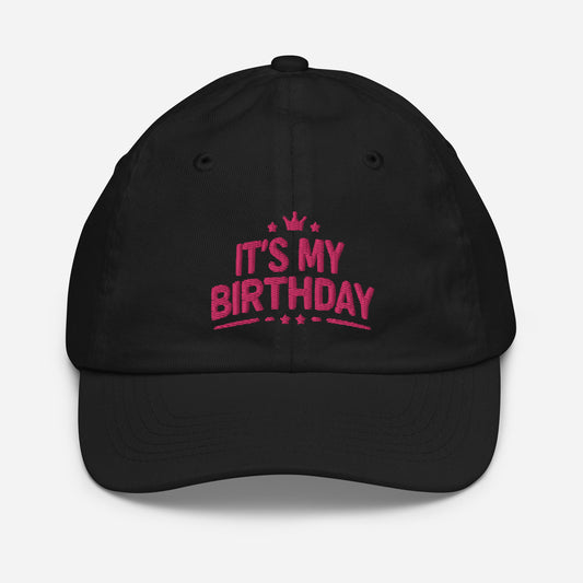 Embroidered 'It's My Birthday' Celebration Youth Baseball Cap Birthday Hat